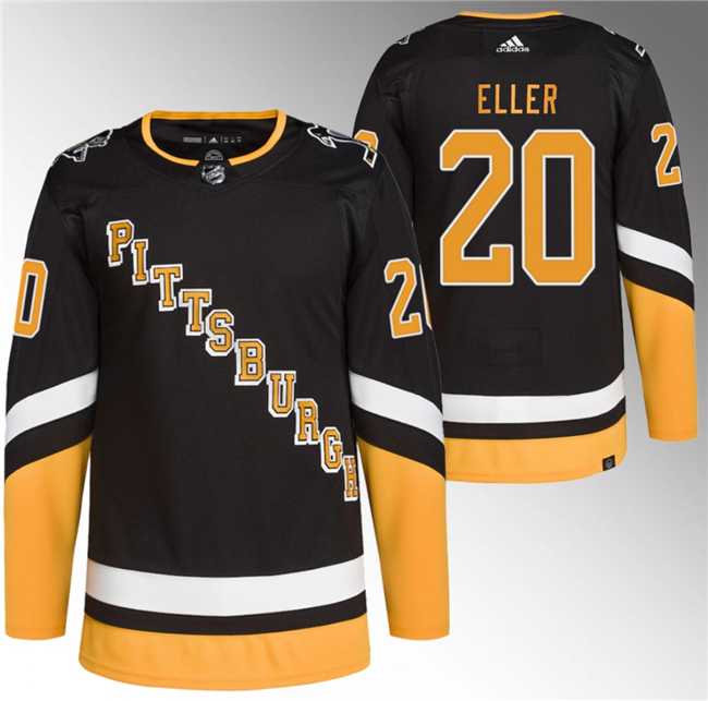 Men%27s Pittsburgh Penguins #20 Lars Eller Black Stitched Jersey